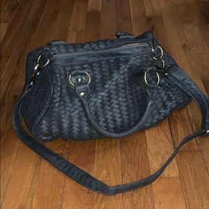 Deux lux Basket weave tote with crossbody strap